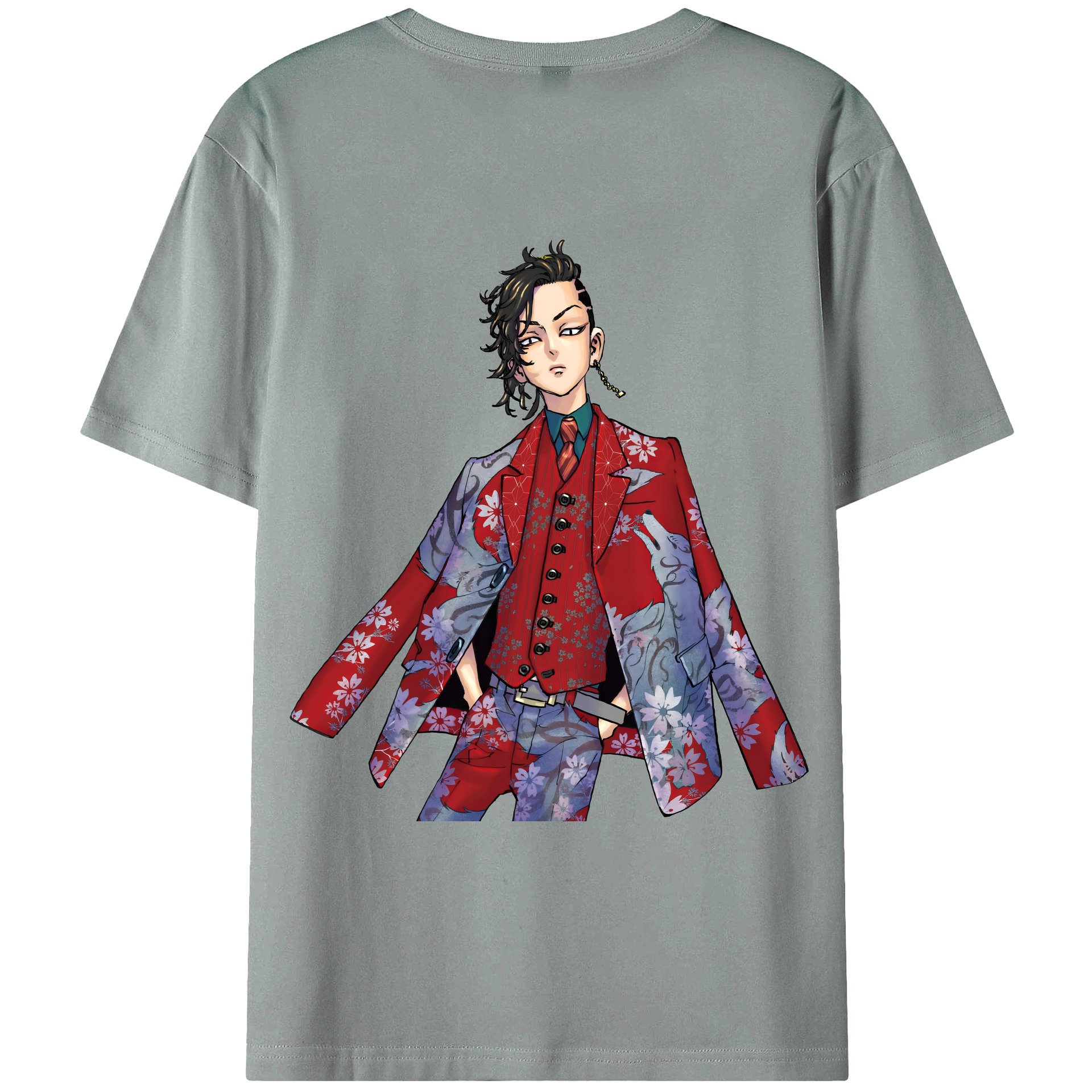 （画像用） 東京リベンジャーズ Tokyo Revengers 綿100％ メンズ半袖Tシャツ（バックプリント） 通気性